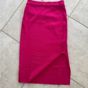 Pink Midi Pencil Skirt